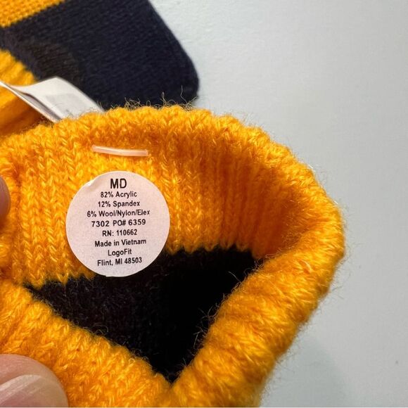 NWT Navy Striped Glove And Scarf Set Logofit Medium Gloves - Picture 9 of 9